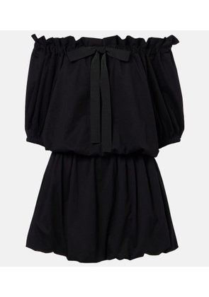 Patou Tie-neck cotton faille minidress