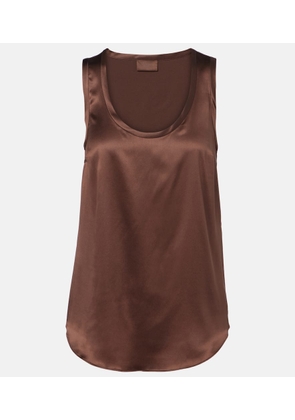 Brunello Cucinelli Silk-blend satin tank top