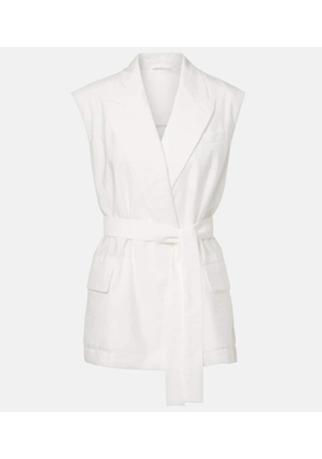 Brunello Cucinelli Belted cotton-blend vest