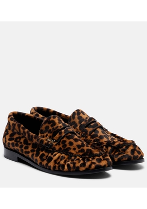 Saint Laurent Leopard-print calf hair loafers