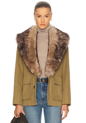 NILI LOTAN Ronay Parka in Olive Green - Olive. Size XS (also in S, M, L).