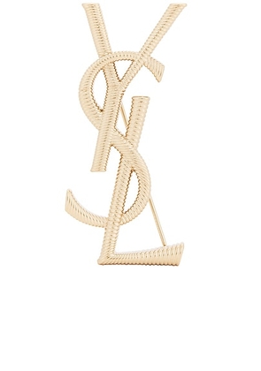 Saint Laurent YSL Broche in Dore - Metallic Gold. Size all.
