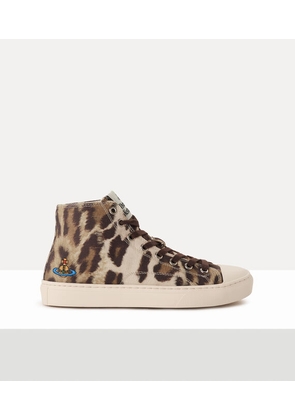 Vivienne Westwood High-top Plimsoll Printed Canvas Leopard 5-38 Women