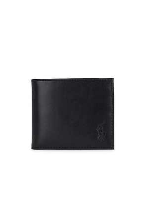 Polo Ralph Lauren Burnished Leather Billfold Wallet in Black - Black. Size all.