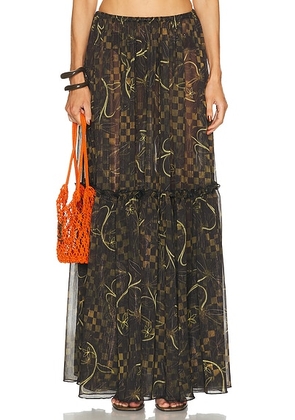 SIEDRES Arabella Skirt in Multi - Black,Green. Size XS (also in S, M, L).