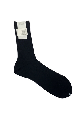 ribbed cotton socks - U BLACK