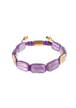 Nialaya CZ Amethyst 18K Gold 925 Bracelet - M