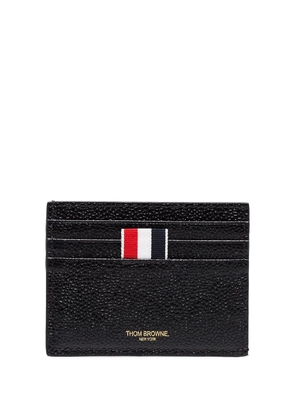 SINGLE CARD HOLDER W/NOTE COMPARTMENT IN PEBBLE GRAIN LEATHER - U BLACK