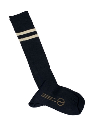 cotton conntrast striped socks - U BLACK