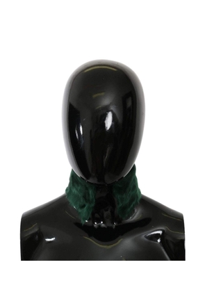Dolce & Gabbana  Green Fur Neck Collar Wrap Lambskin Scarf