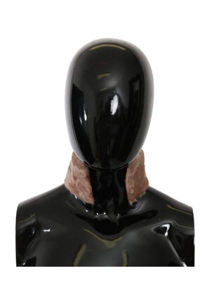 Dolce & Gabbana  Beige Fur Neck Collar Lambskin Scarf