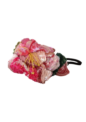 Dolce & Gabbana Multicolor Sequined Lurex Black Hair Headband