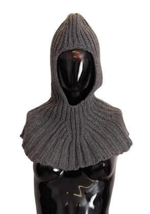 Dolce & Gabbana Gray 100% Cashmere Knitted Wrap One Size Scarf