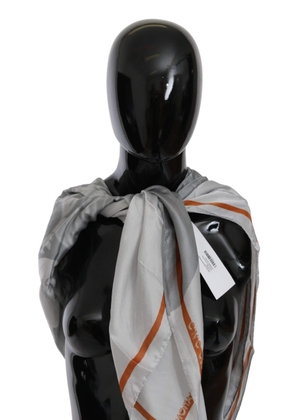 COSTUME NATIONAL C’N’C    Silk Floral Foulard Wrap Scarf