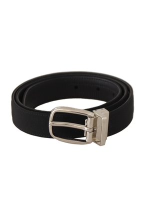 Dolce & Gabbana Belt Black Calf Leather Silver Tone Metal Buckle - 85 cm / 34 Inches
