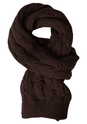 Dolce & Gabbana Brown Cashmere Knit Neck Wrap Shawl Scarf