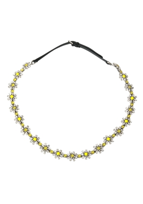 Dolce & Gabbana Black Daisy Crystal Dauphine Waist Belt - 95 cm / 38 Inches