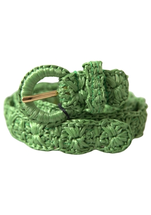 Dolce & Gabbana Green Viscose Weaved Skinny Waist Belt - 70 cm / 28 Inches