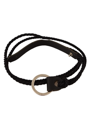 MILA SCHÖN Black Leather Slim Women Waistband Metal Buckle Belt - 85 cm / 34 Inches