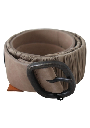 GF Ferre Brown Solid Leather Waist Metal Buckle Belt - 70 cm / 28 Inches