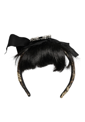 Black Hair Parrucchiera Crystal Headband Diadem