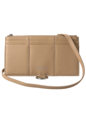 Dolce & Gabbana Beige Leather Shoulder Cardholder Shoulder Strap Wallet
