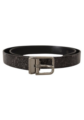 Dolce & Gabbana Black Goccia Glitter Patent Leather Buckle Vernice Belt - 90 cm / 36 Inches