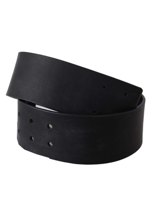 GF Ferre Black Genuine Leather Wide Logo Waist Belt - 70 cm / 28 Inches