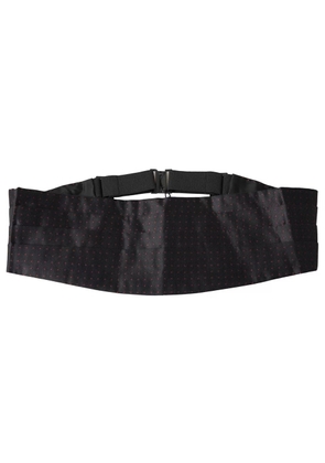 Black Silk Dotted Waist Tuxedo Belt Cummerbund