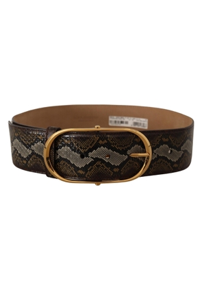 Elegant Gold Oval Buckle Leather Belt - 80 cm / 32 Inches