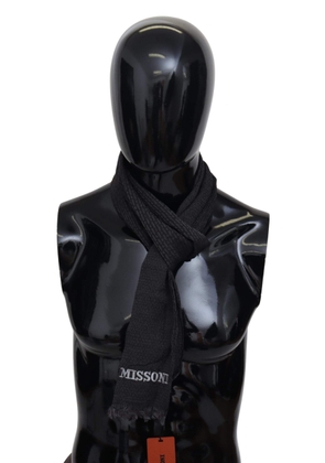Missoni Black Wool Knit Unisex Neck Wrap Scarf