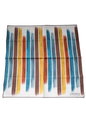 Multicolor Stripes Cotton Square Foulard Scarf