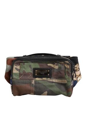 Multicolor Camouflage Patchwork Logo Waist Fanny Pack Bag