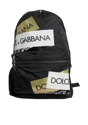 Black Logo Tape Polyamide School Travel Backpack Bag