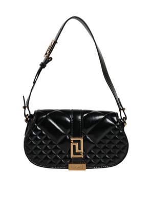 Black Calf Leather Quilted Shoulder Strap Bag