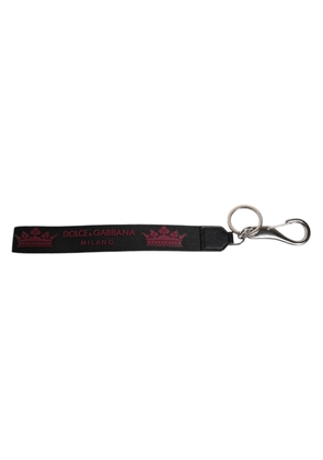 Black Nylon Logo DG Crown Men's Holder Keychain Keyring
