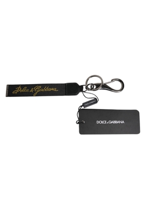 Black Logo Nylon Silver Brass Men Holder Keychain Keyring