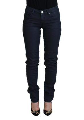 Blue Cotton Skinny Low Waist Women Casual Denim Jeans - W26