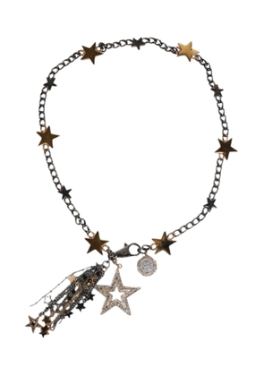 Silver Gold Brass Embellished Waist Chain Belt - S