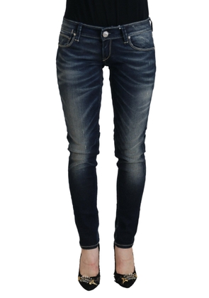 Blue Washed Cotton Slim Fit Women Denim Jeans - W26