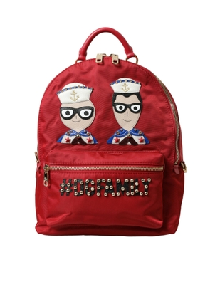 Dolce & Gabbana Red #DGFAMILY Embellished Backpack VULCANO Bag