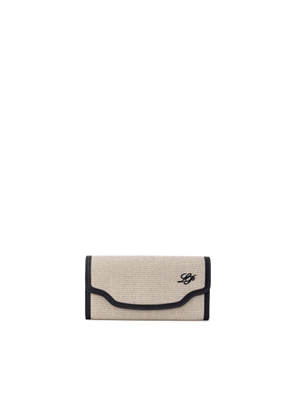 Beige Fabric And Leather Wallet