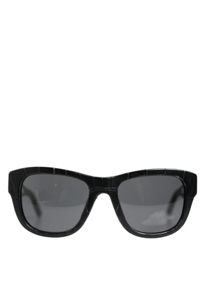 Black Leather Frame DG4177 Tinted Lens Sunglasses