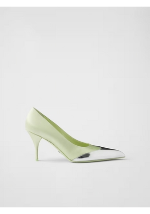 Satin And Metallic Leather Pumps - EU35.5/US5.5