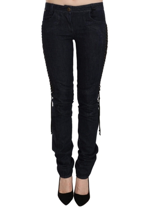 Just Cavalli Low Waist Skinny Trousers Braided String Pants - W26