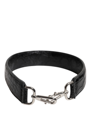 Black Alligator Leather Bag Shoulder Strap