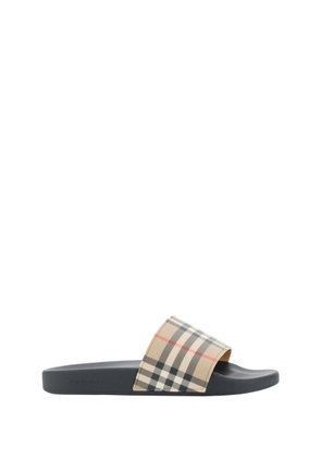Burberry Brown Rubber Slides Sandals - EU39/US6