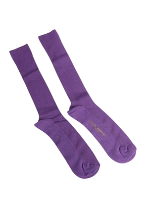 Purple Cotton Logo Over The Calf Socks - L