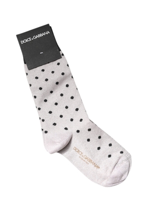 Gray Viscose Stretch Dotted Socks - S