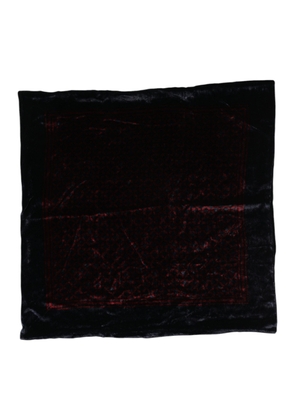 Black Red Viscose Square Men Foulard Scarf